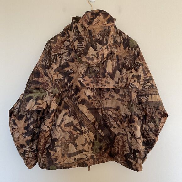 Cabela's Camo Hunting Rain Jacket Mens Sz XL Mossy Oak Forest Floor Packable - Picture 3 of 11